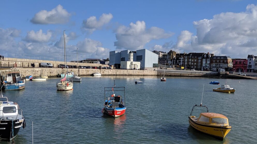 View of the Turner gallery Margate from Margate harbour arm