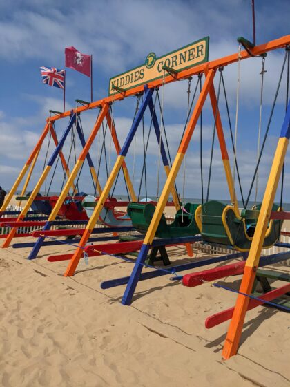 Kiddies Corner swing ride on Margate Beach
